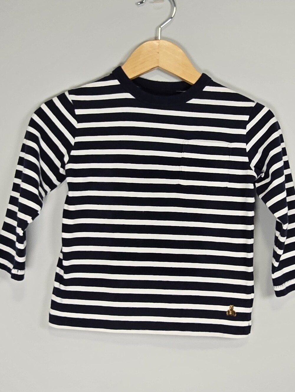 Kids Navy & White Striped Long-Sleeve Tee
